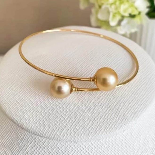 Golden South Sea Pearl Classics Crossover Cuff Bangle - Image 4