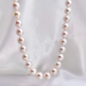 8.5-9mm AAA White Japanese Akoya Pearl Necklace with 14k WhiteYellow Gold-sqr AAA 8.5-9mm White Japanese Akoya Pearl Necklace