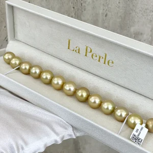 BRAG110902-1 13.1-14.2mm Golden South Sea Pearl Bracelet