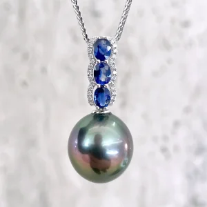 Black Tahitian Pearl Midnight Ocean Pendant