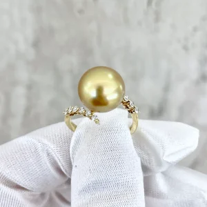 RG1722-1 Golden South Sea Pearl Starlight Ring