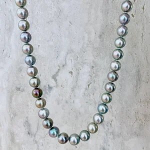 NECT290401-1 9.0mm-11.0mm Black Tahitian Pearl Necklace